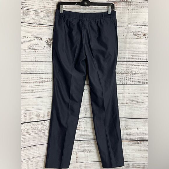 Massimo Dutti trouser Womens Size 28 gold Crest buttons Navy Denim Pants office - Picture 5 of 11